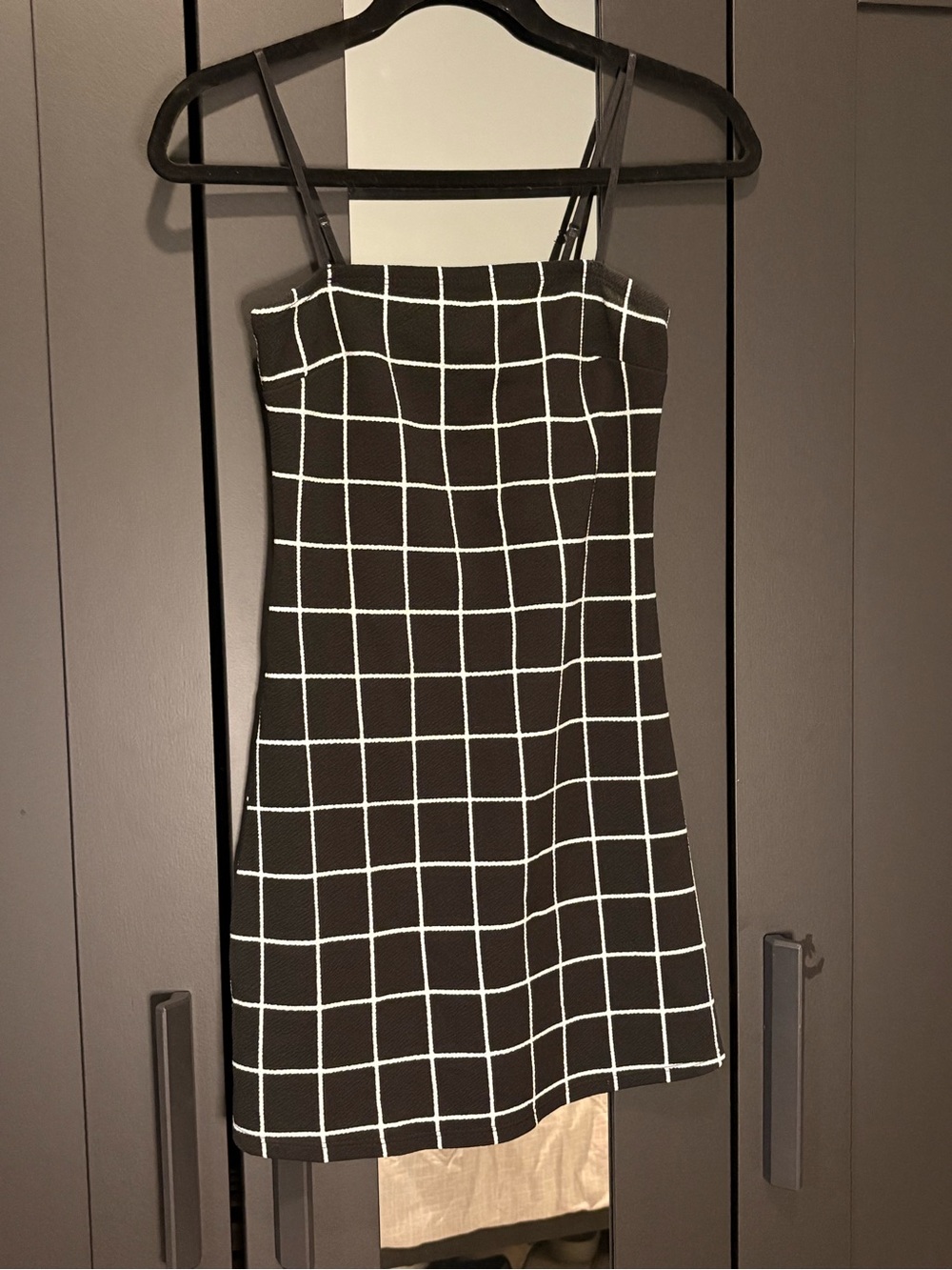 Girls' Black and White Striped Mini Dress